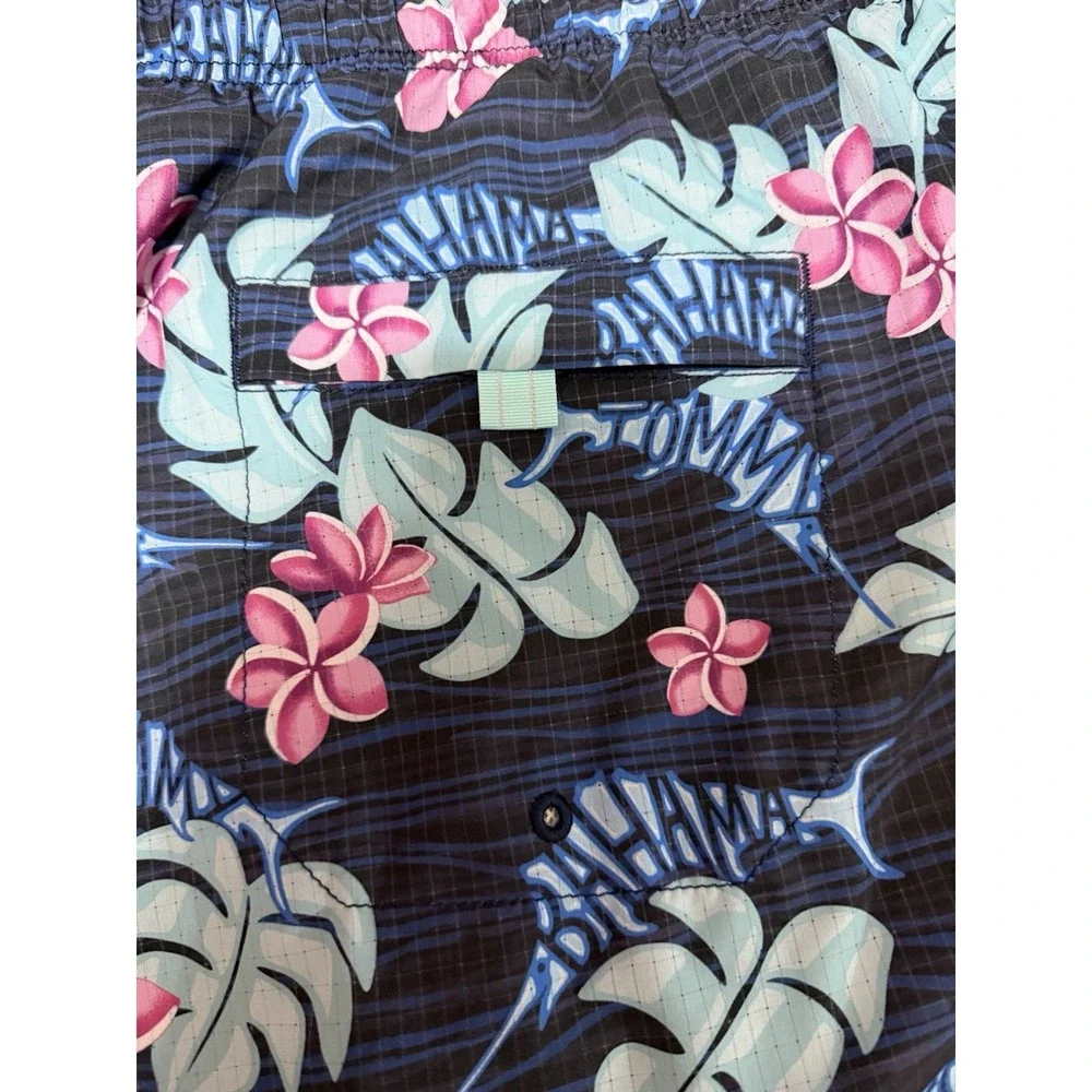 Tommy Bahama Men's Baja Lei Floral Swim Trunks Sz 4XL Blue Stretch Comfort Cool